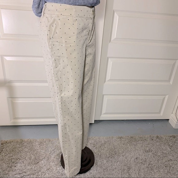 Tommy Hilfiger Ankle Pant Sz 6 Beige/Tan Blue dot Stretch Denim Style Preppy - Picture 8 of 14